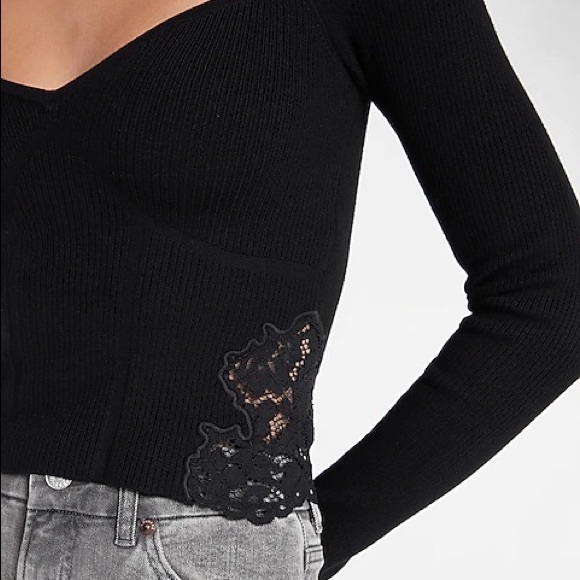 NWT Express black long sleeve top - Picture 2 of 6